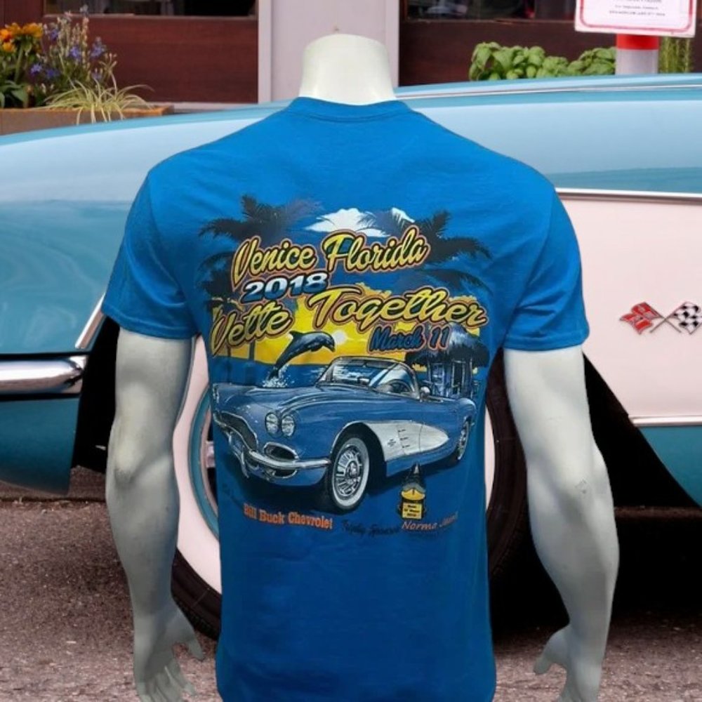 2018 Corvettes in Venice FL Corvette Vette Together Car Show Graphic T-Shirt MD